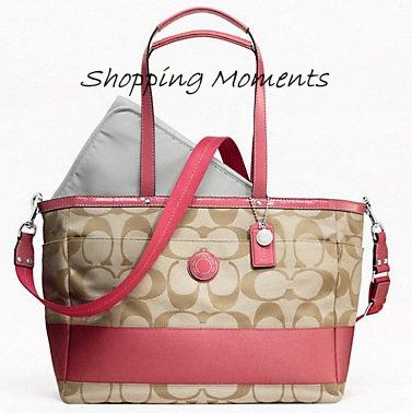 Shopping Moments: MEGA CLEARANCE! Coach 19202 Signature Stripe Multifunction Baby Tote Bag - SGD ...