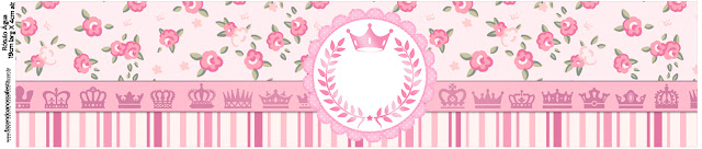 Corona Rosada en Shabby Chic: Etiquetas para Candy Bar para Imprimir Gratis.