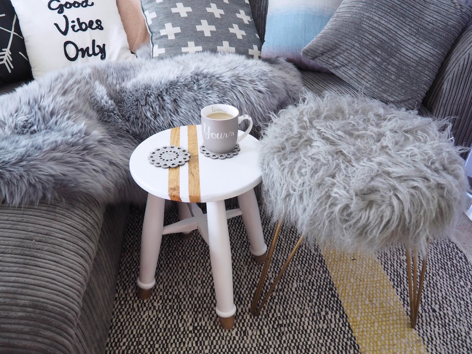 Interior Styling, Matalan Direct sheepskin rug challenge. Don't Cramp