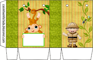 Kit de la Jungla Bebés para Imprimir Gratis. Cajas de la Jungla Bebés para imprimir gratis.
