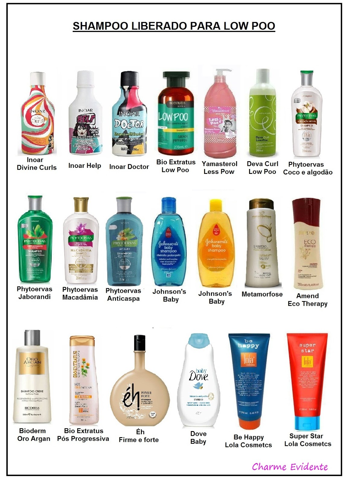 Charme evidente Shampoo e condicionador liberado para Low poo