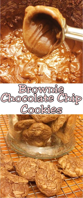 Since we are friends, I have to share this totally addictive and delicious brownie chocolate chip cookie recipe. It is so easy and ahh-mazing that we've made three batches this week. I'm pretty sure you'll thank me for this cookie recipe.