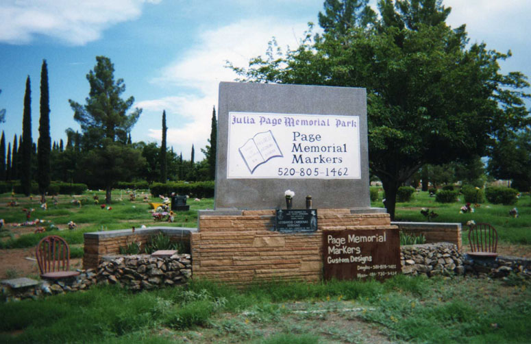 Page Memorial Cemetery, Calvary Memorial Park grave site list. Plaques