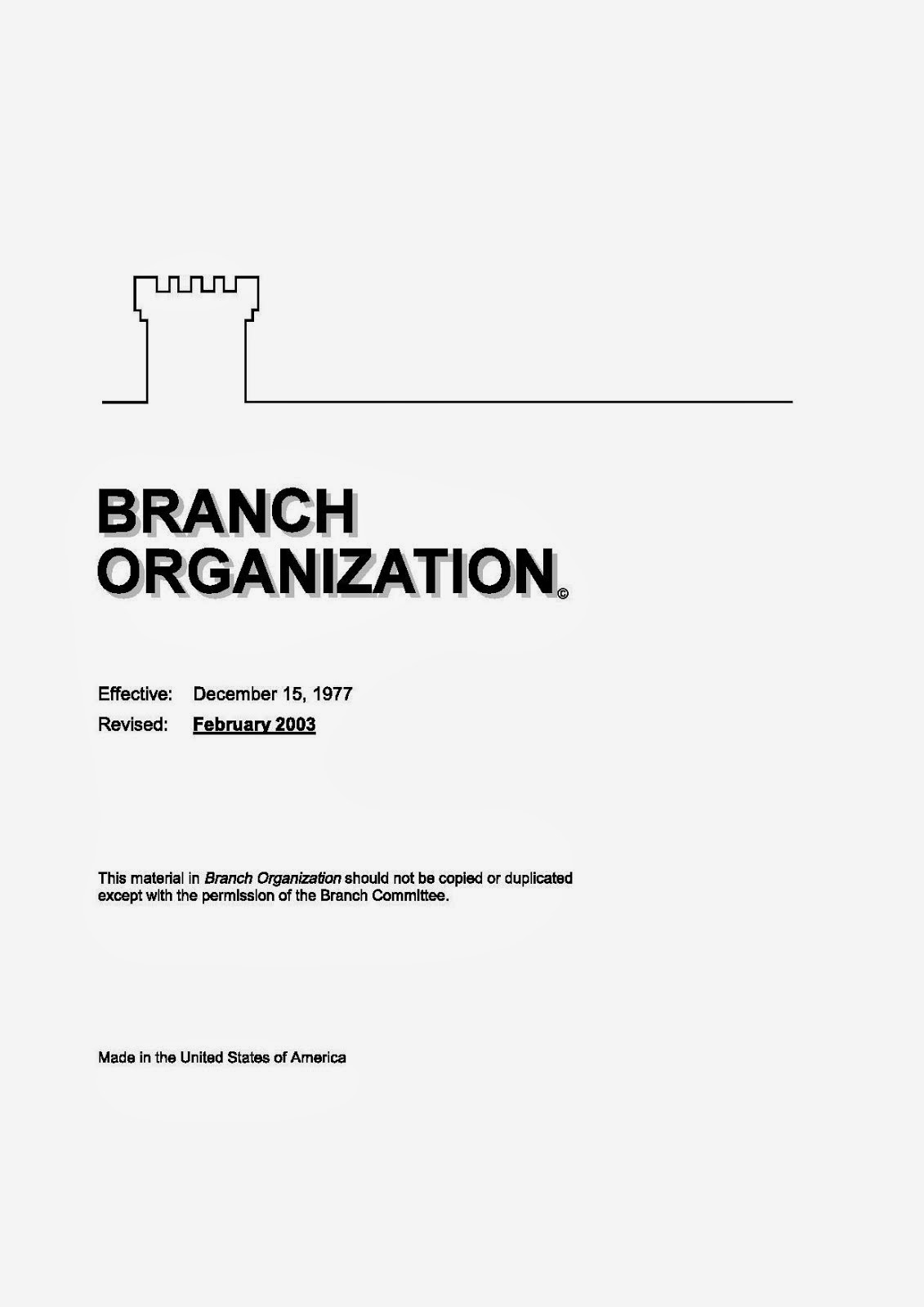 Branch Organization Manual 2003