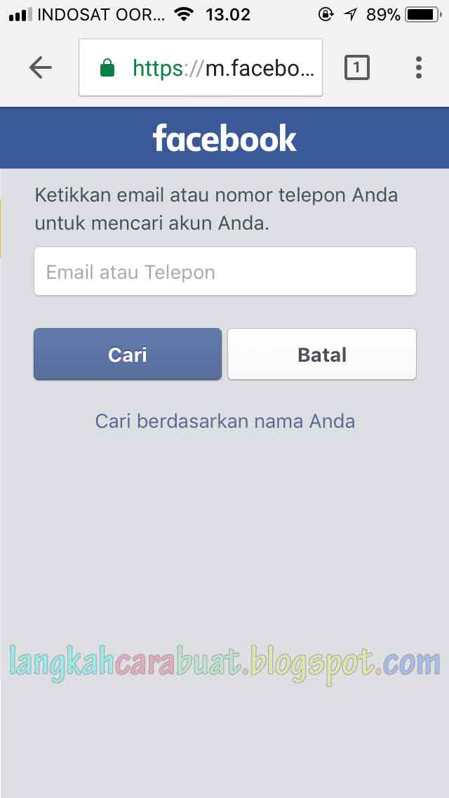 Cara Membuka FB Yang Lupa Kata Sandi Tanpa Menggunakan Email | Langkah