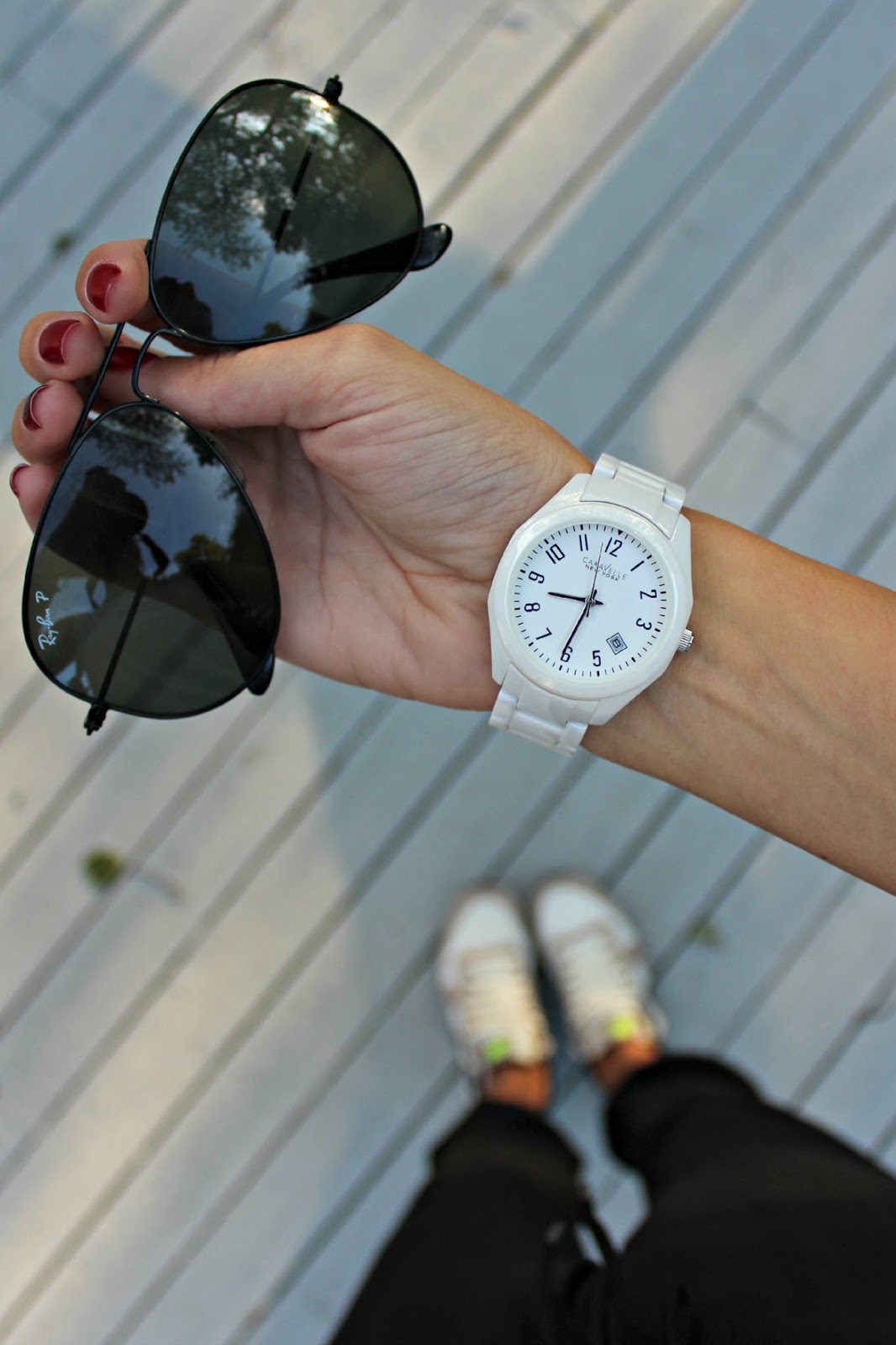 caravelle white watch