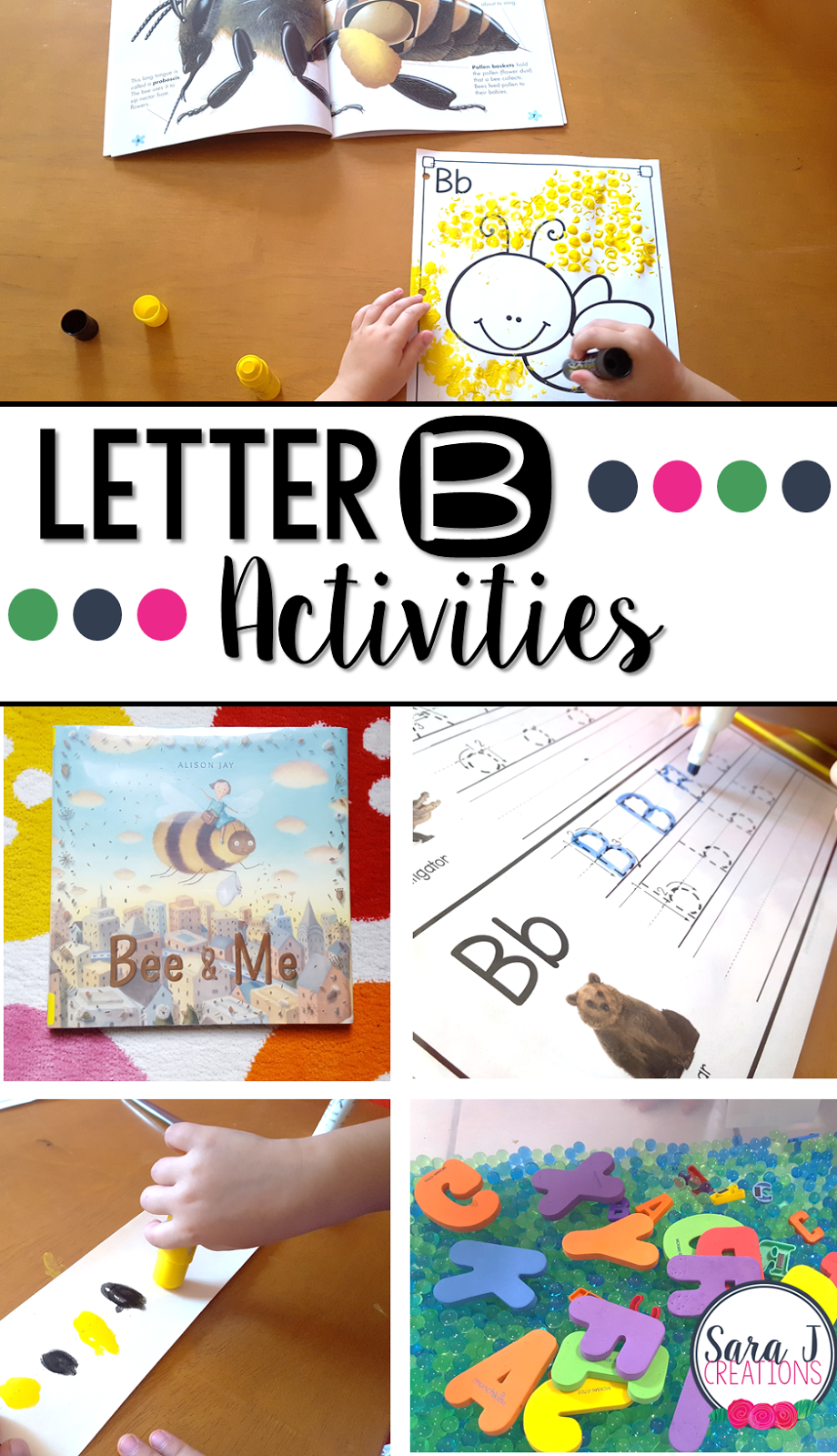 Letter B Activities that would be perfect for preschool or kindergarten. Sensory, art, literacy and alphabet practice all rolled into Letter B fun.