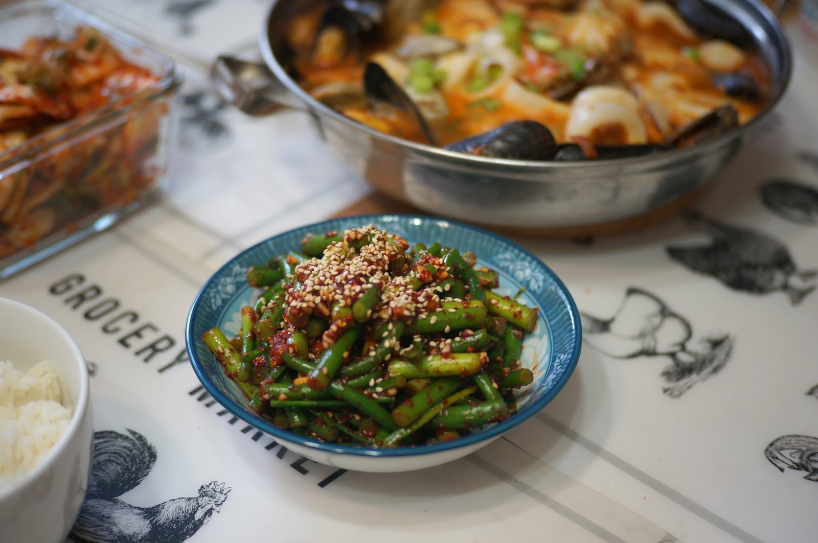Spicy Pickled Garlic Scapes Maneuljjong Moochim (마늘쫑 무침)