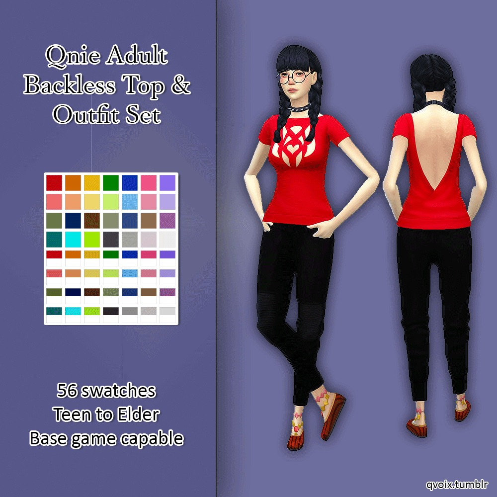 Qvoix Qnie Adult Backless Top Outfit Set qvoix-qnie-adult-backless-top-outfit-set