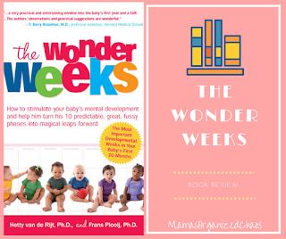 Left Picture: Cover of The Wonder Weeks Book Right Picture: The Wonder Weeks in white text under bookshelf icon