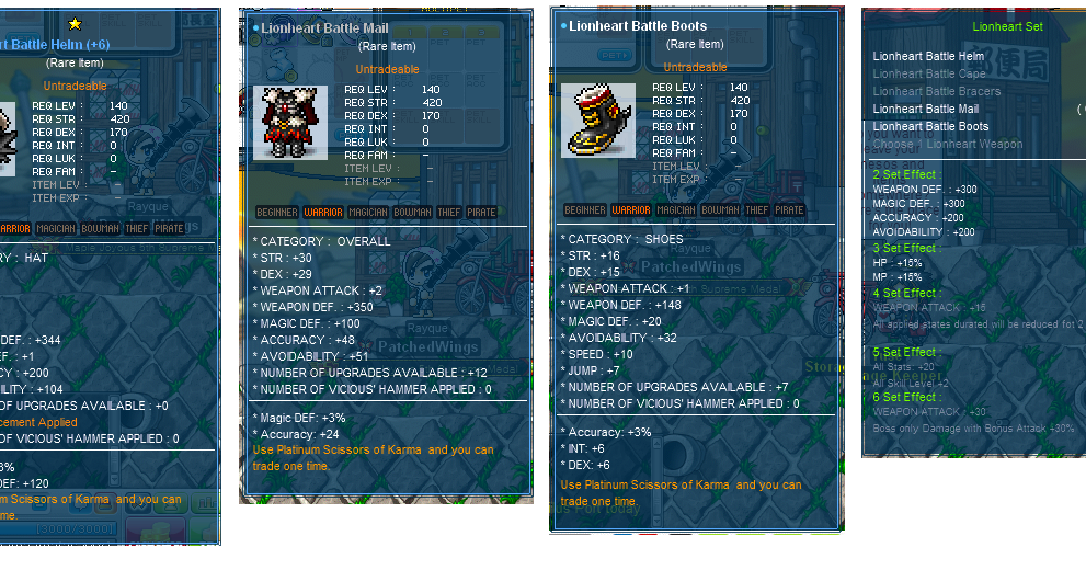 Rayque's Blog [EMS] Equipment Boost! 3/5 Lionheart Set!