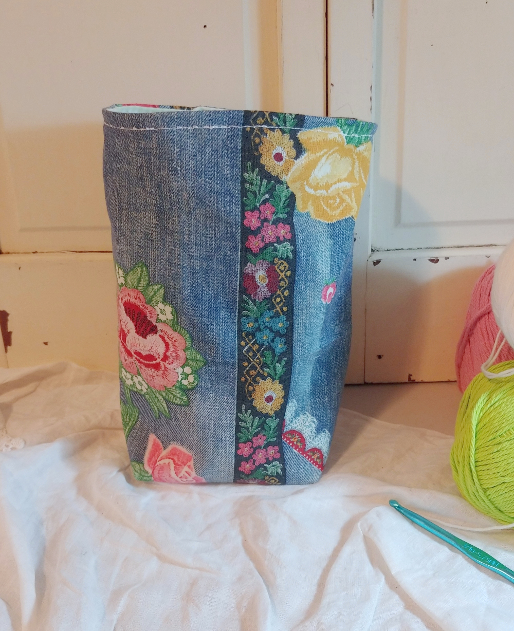 Upcycled Denim Fabric Baskets Little Vintage Cottage