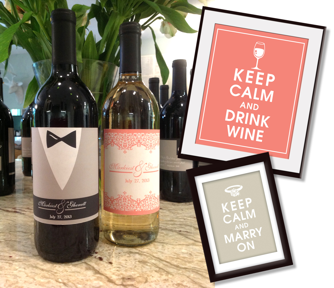 Keep Calm Shop DIY Custom Wedding Wine Labels