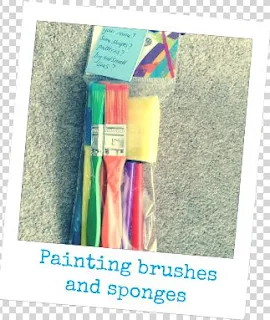 paintbrushes and sponges