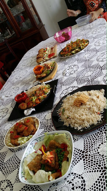 Dishes prepared by her students.