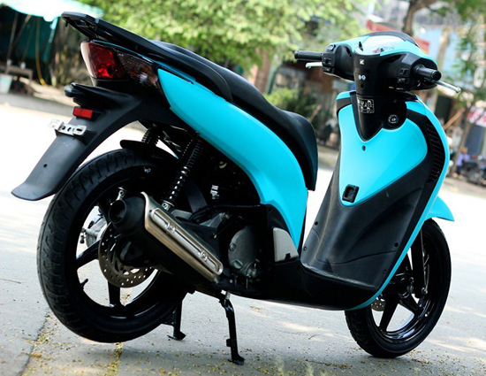 Sơn xe Honda Sh màu xanh nhám - Sơn xe máy Tphcm