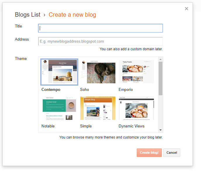 How to create a Blog