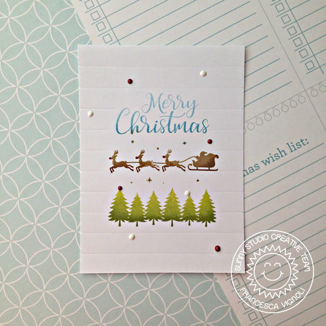 Sunny Studio Stamps: Here Comes Santa Petite Poinsettias Clean and Simple Christmas Card by Franci Vignoli