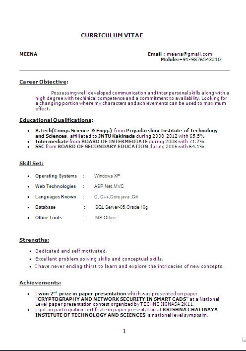Profile On Resume