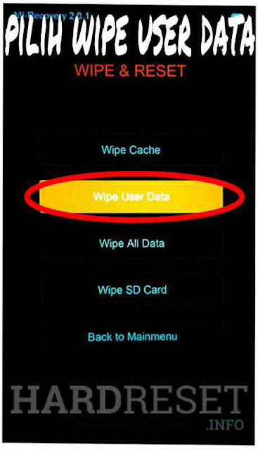 Pilih wipe user data