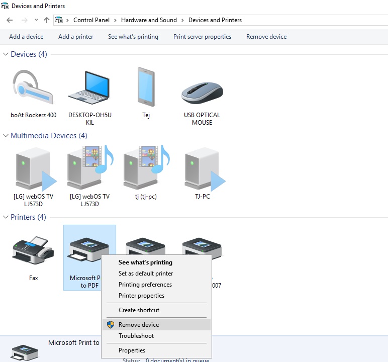 Printer not printing
