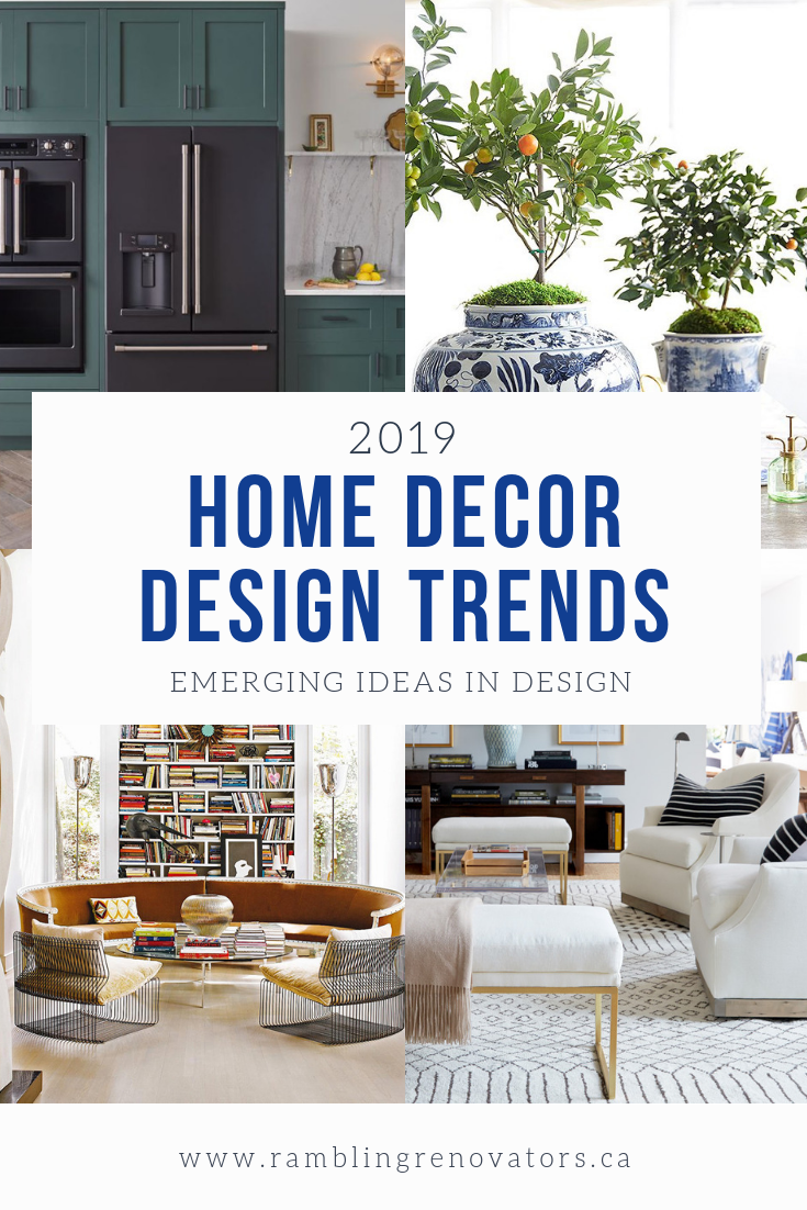 2019 home decor design trends, matte appliances, rounded sofa, citrus interior
