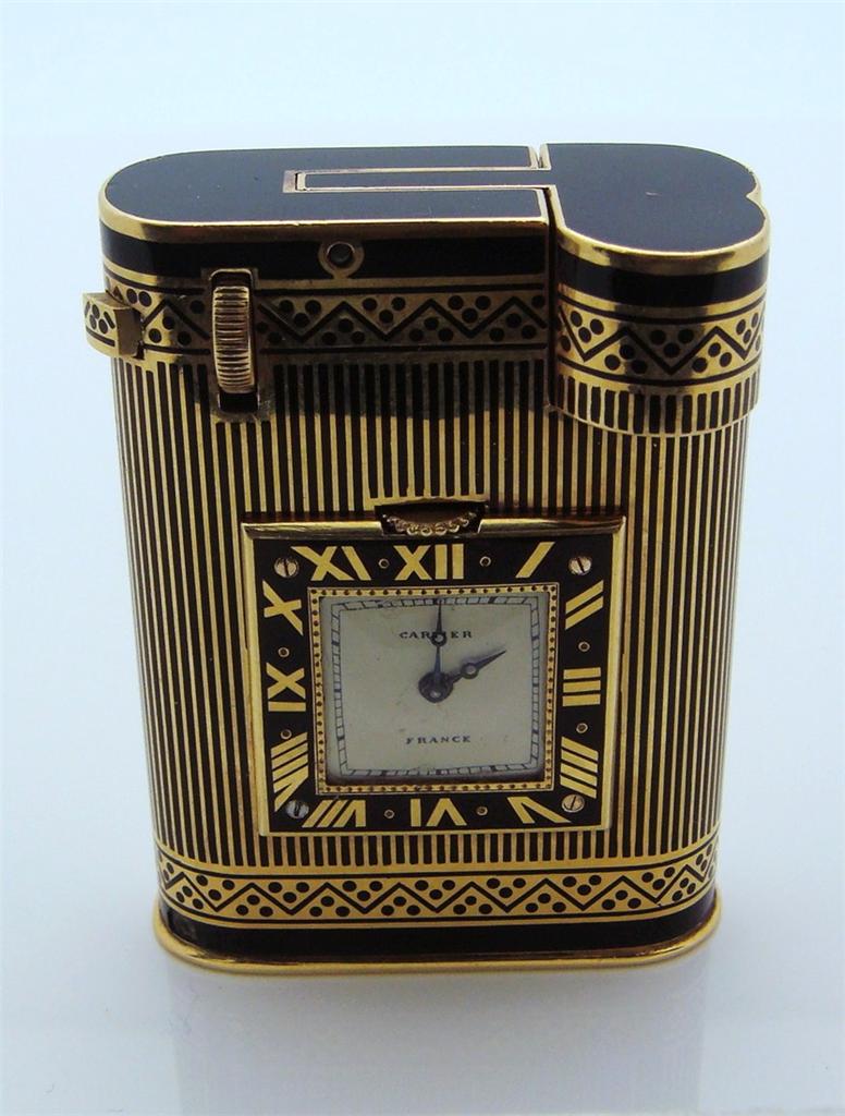 Table lighters collectors' guide eBay 18K Gold Cartier Watch Lighter the most expensive lighter