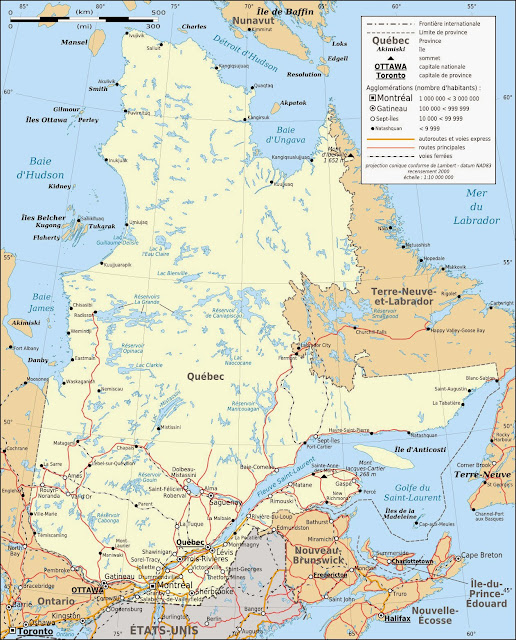 Quebec province map