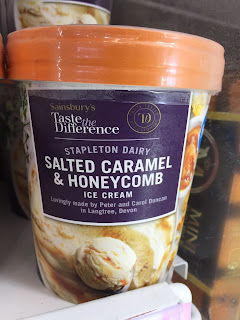 sainsburys sated caramel honeycomb ice cream
