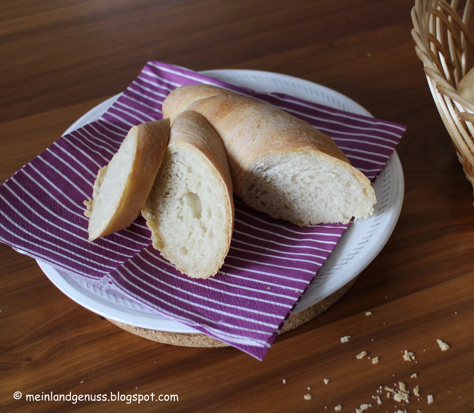 mein Land und Gartengenuss : Weizen-Dinkel-Baguette