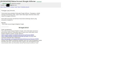 Ditolak Google Adsense Ditolak Google Adsense