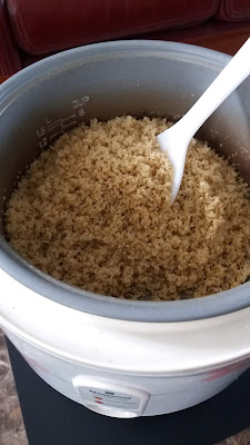 Les graines de quinoa cuites au cuiseur de riz sont bien tendres!
