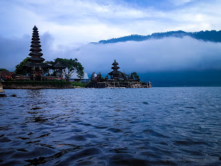 Mountain Lake Water Ripple Scenery Of Ulun Danu Bratan Temple At Bedugul, Tabanan, Bali, Indonesia