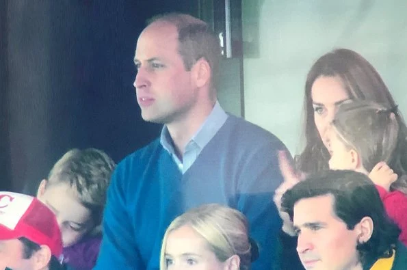 Prince William, Prince George and Princess Charlotte. Kate Middleton wore her Barbour Longshore Quilted jacket