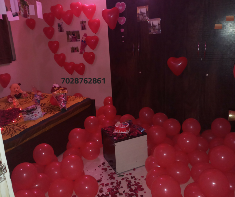 Romantic Room Decoration For Surprise Birthday Party in