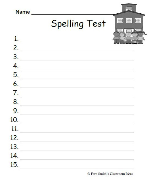 Printable Spelling Test Printable World Holiday