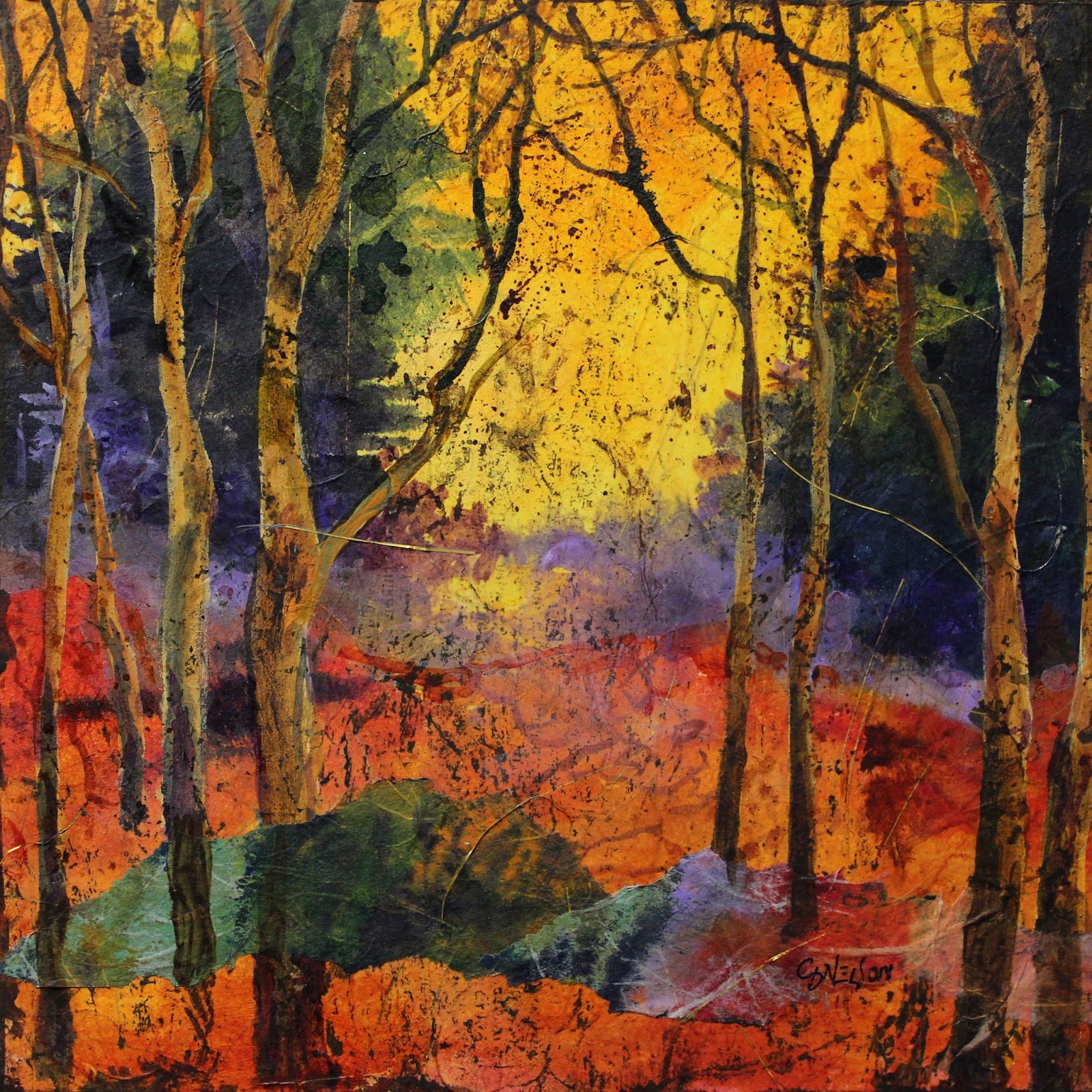 CAROL NELSON FINE ART BLOG Abstract Landscape Faux batik Painting