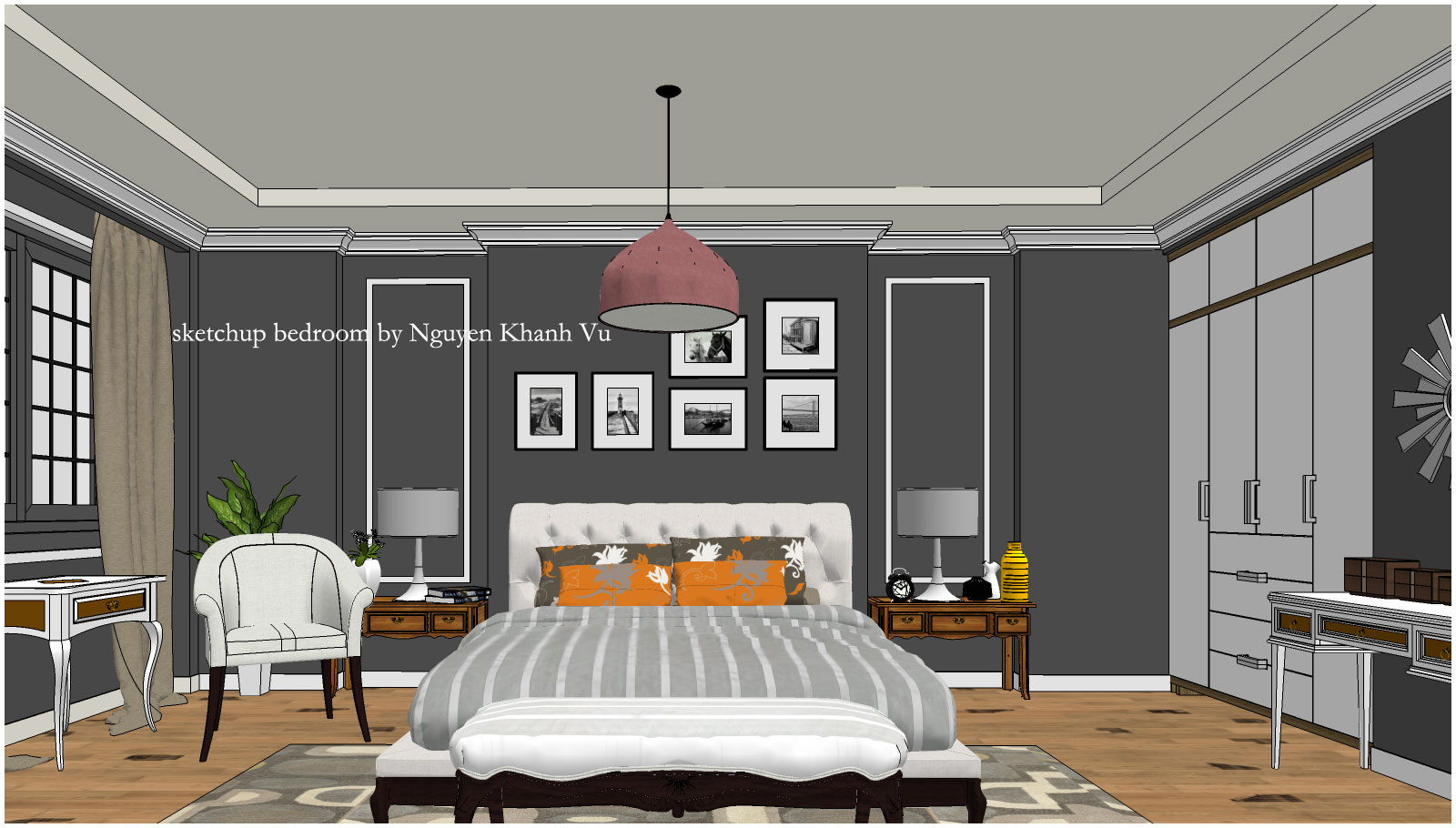 SKETCHUP TEXTURE: FREE 3D MODEL BEDROOM #5 VRAY 1.6 setting