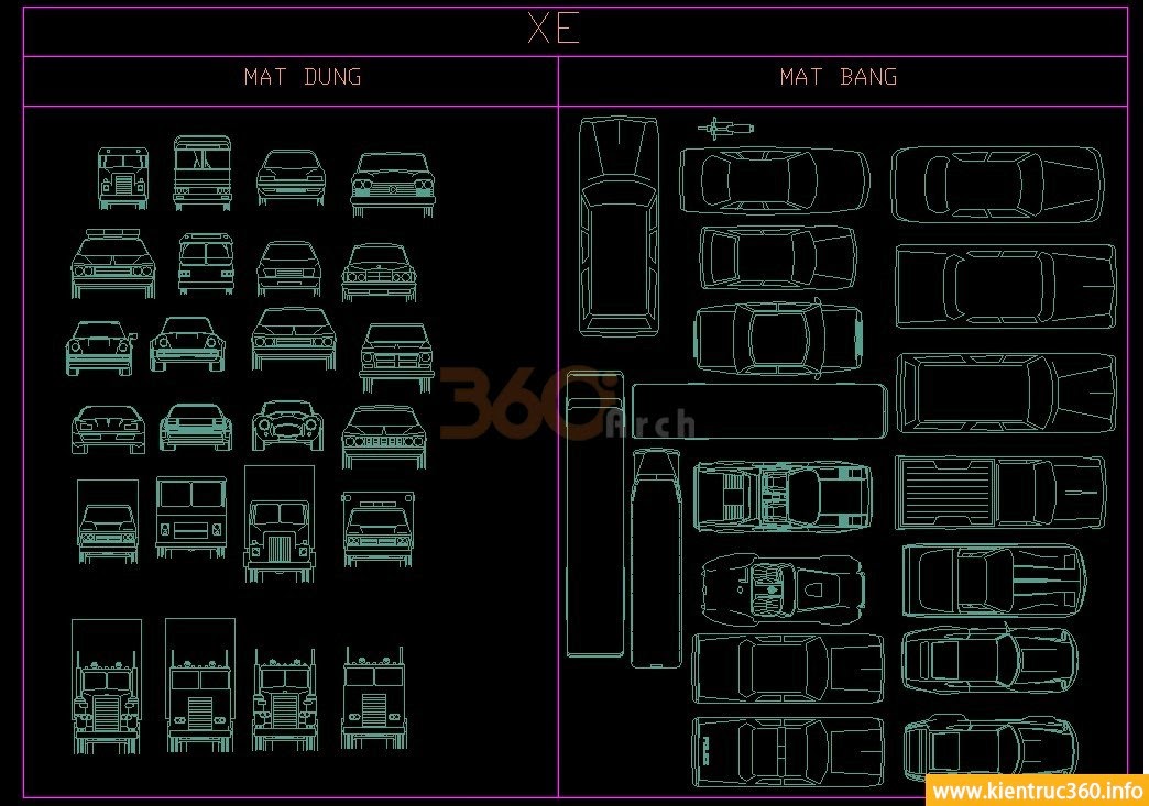 Tổng Hợp Thư Viện Autocad Về Máy Móc Xây Dựng Và Ô Tô Các Loại