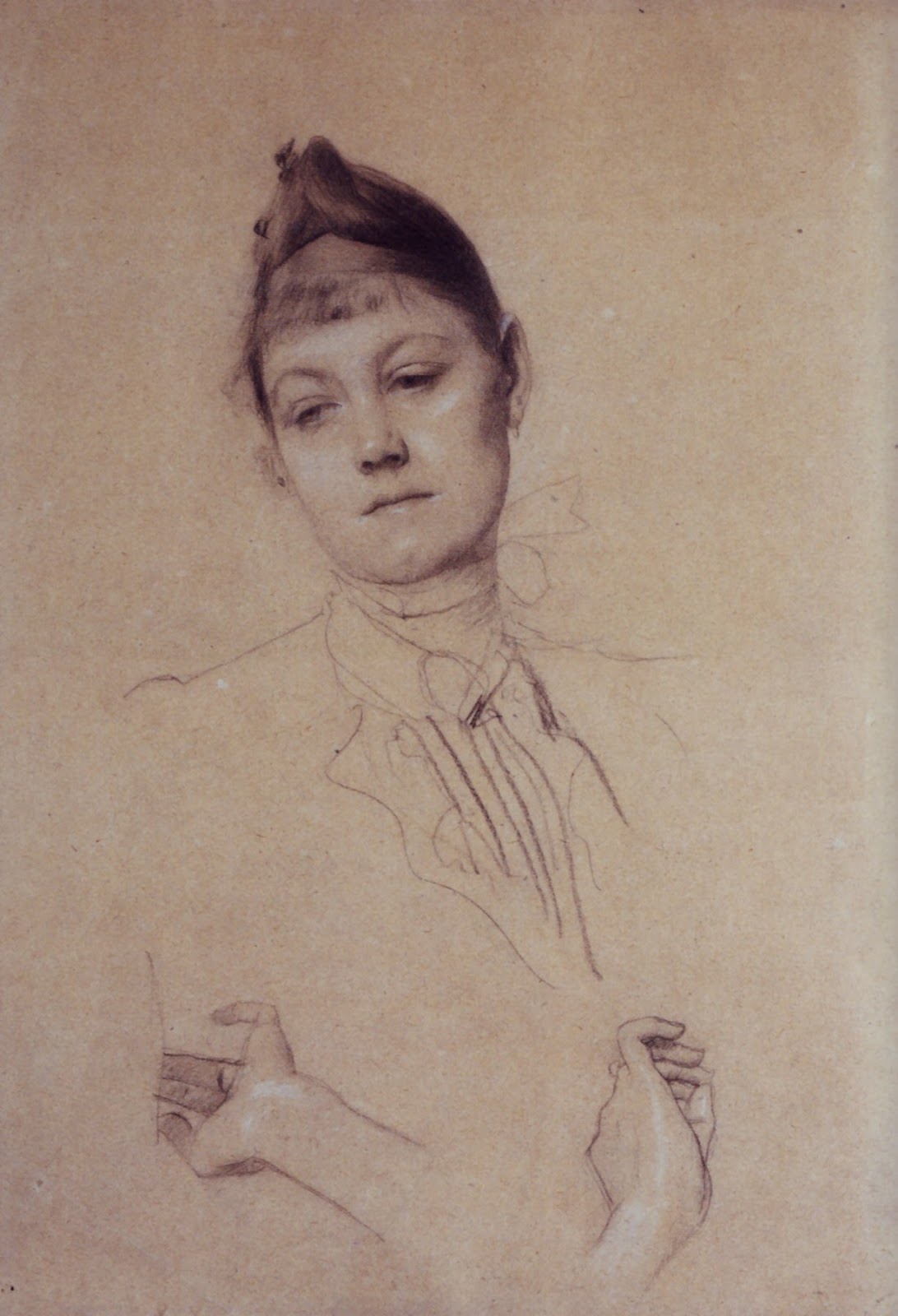 Gustav Klimt studia e vrouw in due studi di van handen
