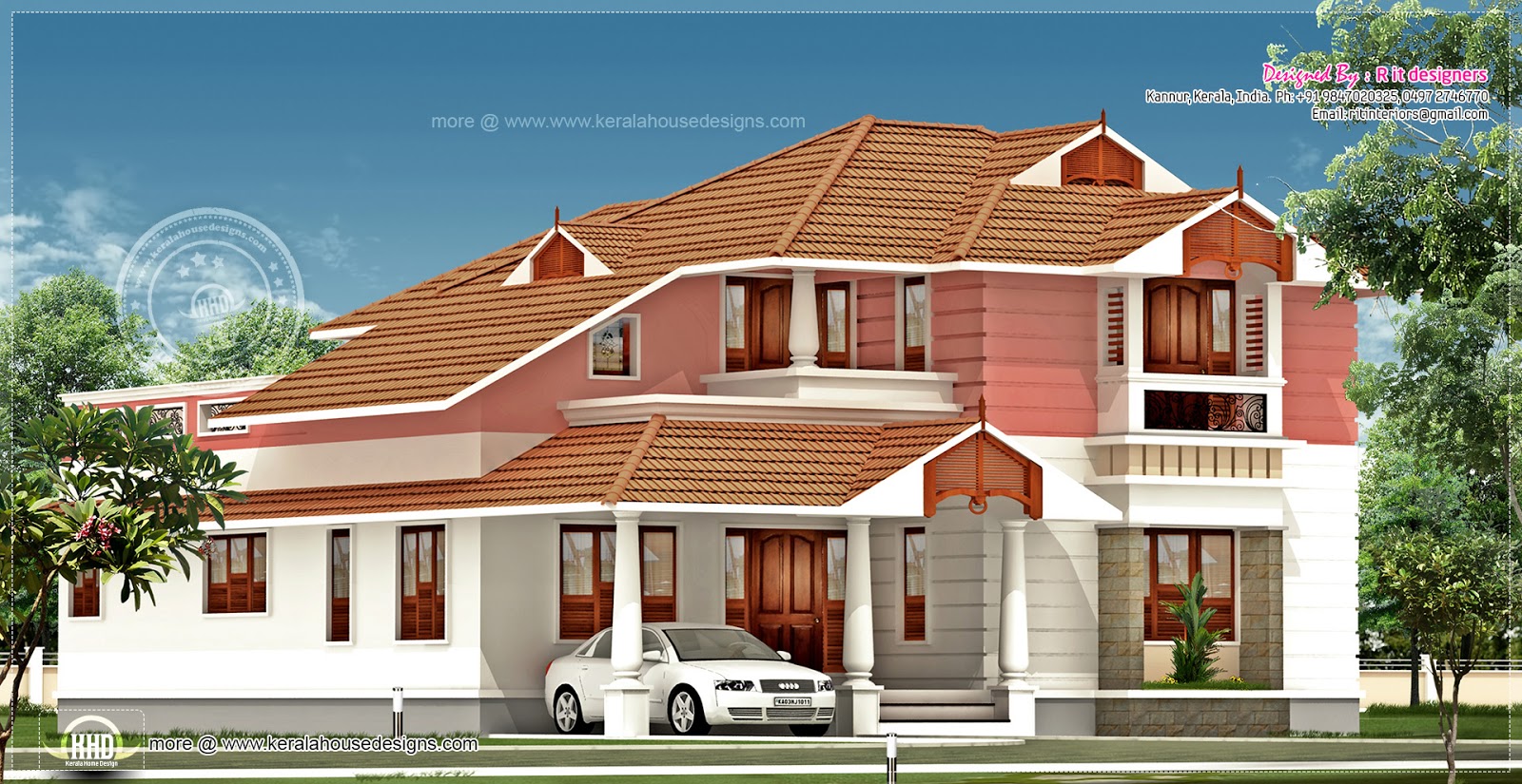 2348 sq.feet Slanting roof house | House Design Plans