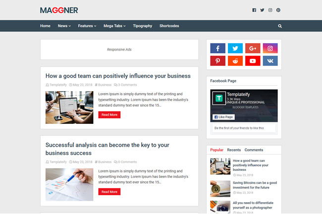 New Maggner - Responsive Blogger Template