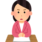 真面目な顔のニュースキャスターのイラスト（女性）
