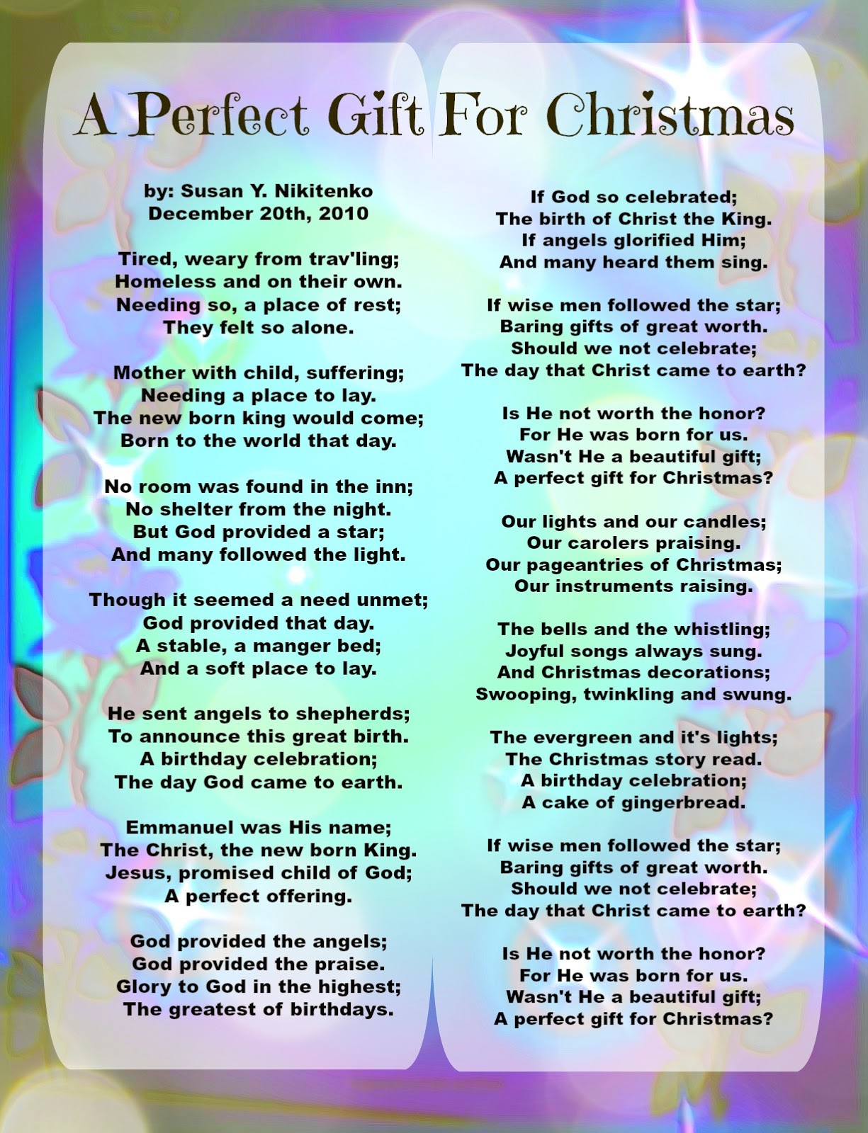 Printable Christmas Poems Printable Christmas Poems