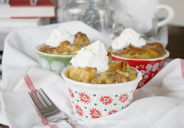 Delicious Egg Nog Bread Pudding with Buttered Rum Sauce recipe from /