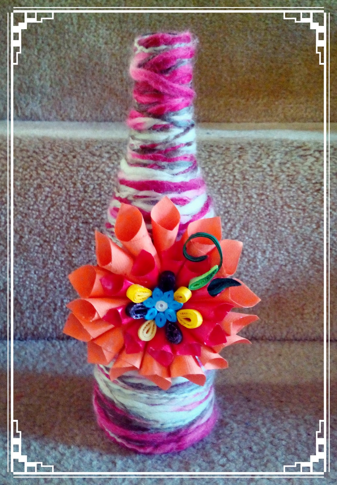 DIY Home Decor Quilling, Wool & a Bottle Destiny's Child
