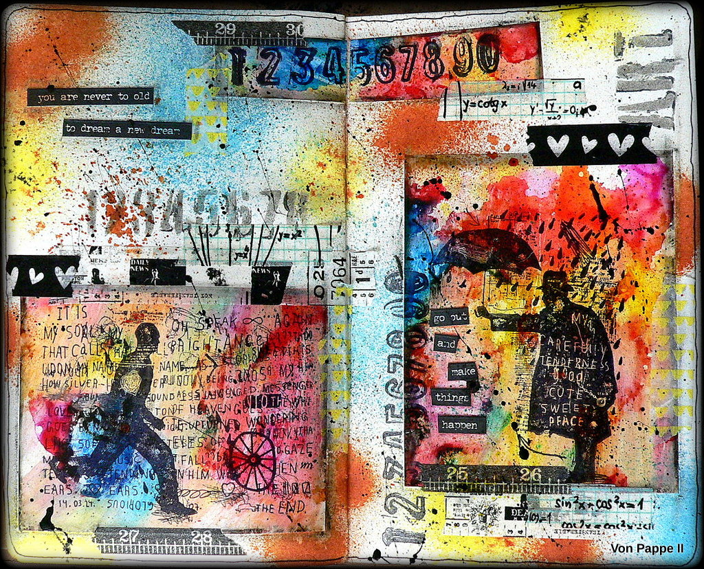 Von Pappe II Art Journaling with Yupo, Alcohol Ink, Washi Tape and