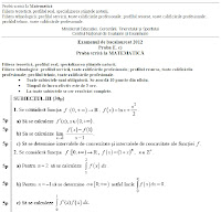Subiecte matematica M2 - simulare bacalaureat 2012