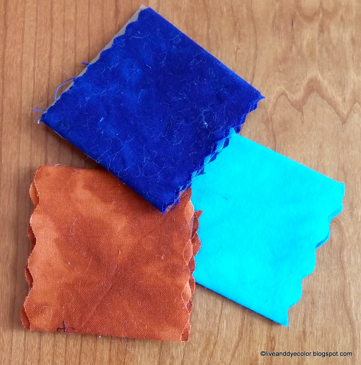 Live and Dye Color Dye color chips storing a record of dye experiments