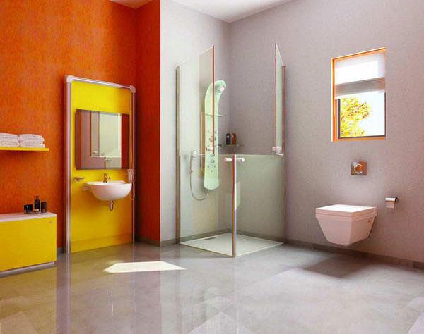 Desain Kamar Mandi Modern dengan Shower